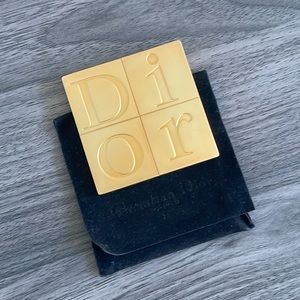 Vintage Christian Dior Gold Tone Compact Mirror